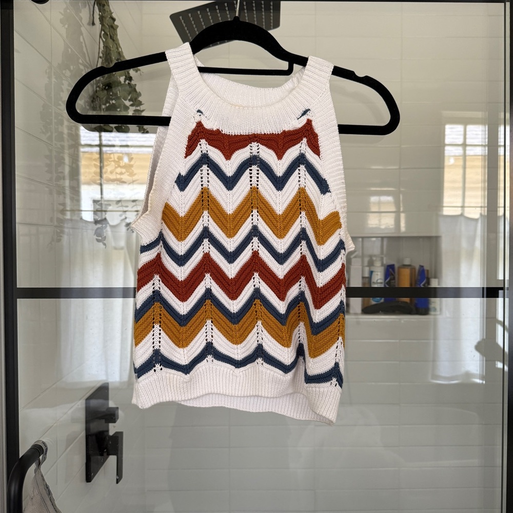 Chevron Knit Tank Top - Multicolor